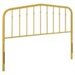 Pemberly Row Contemporary Modern King Metal Spindle Headboard in Gold