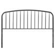 Pemberly Row Modern Farmhouse Queen Metal Spindle Headboard in Gray