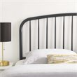 Pemberly Row Modern Farmhouse Queen Metal Spindle Headboard in Gray