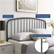 Pemberly Row Modern Farmhouse Queen Metal Spindle Headboard in Gray