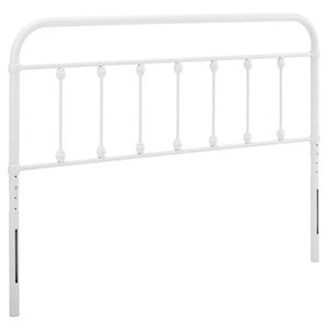 Pemberly Row Modern Farmhouse Twin Metal Spindle Headboard in White
