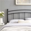 Pemberly Row Queen Modern Style Powder Coated Iron Headboard in Black