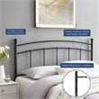Pemberly Row Queen Modern Style Powder Coated Iron Headboard in Black
