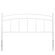 Pemberly Row Queen Modern Style Powder Coated Iron Headboard in White