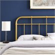 Pemberly Row Modern Farmhouse Full Metal Spindle Headboard in Gold