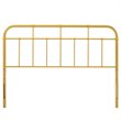 Pemberly Row Modern Farmhouse King Metal Spindle Headboard in Gold