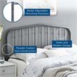 Pemberly Row Contemporary Modern Twin Metal Spindle Headboard in Gray