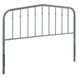 Pemberly Row Contemporary Modern Twin Metal Spindle Headboard in Gray