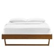 Pemberly Row Full Rubberwood and MDF Wood Platform Bed Frame in Walnut