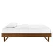 Pemberly Row Full Rubberwood and MDF Wood Platform Bed Frame in Walnut