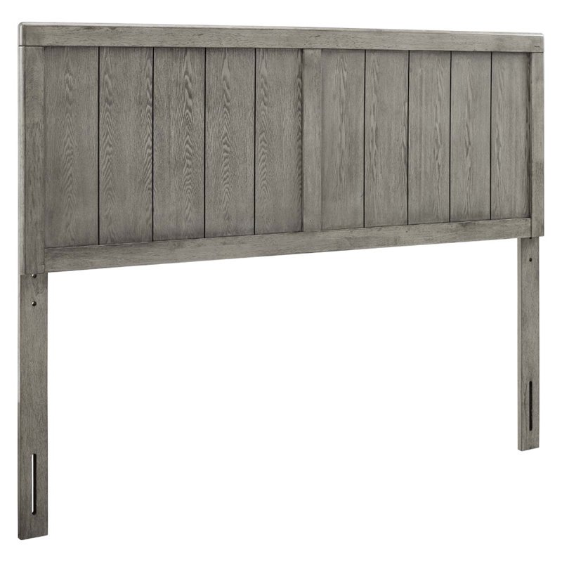 Pemberly Row Twin Modern Rubberwood and MDF Headboard in Gray