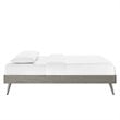Pemberly Row Queen MDF Wood and Rubberwood Platform Bed Frame in Gray