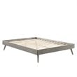 Pemberly Row Queen MDF Wood and Rubberwood Platform Bed Frame in Gray