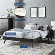 Pemberly Row King MDF Wood and Rubberwood Platform Bed Frame in Black