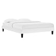 Pemberly Row Full Performance Velvet Platform Bed Frame in White