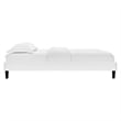 Pemberly Row Full Performance Velvet Platform Bed Frame in White