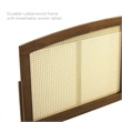 Pemberly Row Cane Rattan and Rubberwood Full Headboard in Walnut