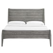 Pemberly Row Queen Rubberwood and MDF Wood Platform Bed in Gray