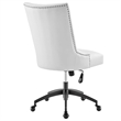Pemberly Row Tufted Faux Leather Swivel Office Chair in White & Black