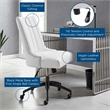 Pemberly Row Tufted Faux Leather Swivel Office Chair in White & Black