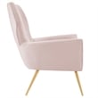 Pemberly Row Modern Tufted Performance Velvet Armchair in Pink/Gold