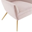 Pemberly Row Modern Tufted Performance Velvet Armchair in Pink/Gold