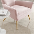 Pemberly Row Modern Tufted Performance Velvet Armchair in Pink/Gold