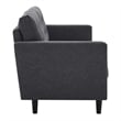 Pemberly Row Fabric Upholstered Tufted Sofa in Charcoal & Black