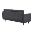 Pemberly Row Fabric Upholstered Tufted Sofa in Charcoal & Black