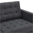 Pemberly Row Fabric Upholstered Tufted Sofa in Charcoal & Black