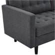 Pemberly Row Fabric Upholstered Tufted Sofa in Charcoal & Black