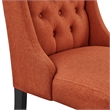 Pemberly Row Solid Wood and Button Tufted Fabric Dining Chair in Orange