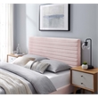Pemberly Row Modern Performance Velvet Twin Headboard in Pink