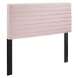 Pemberly Row Modern Performance Velvet Twin Headboard in Pink