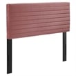 Pemberly Row Modern Performance Velvet Full/Queen Headboard in Dusty Rose