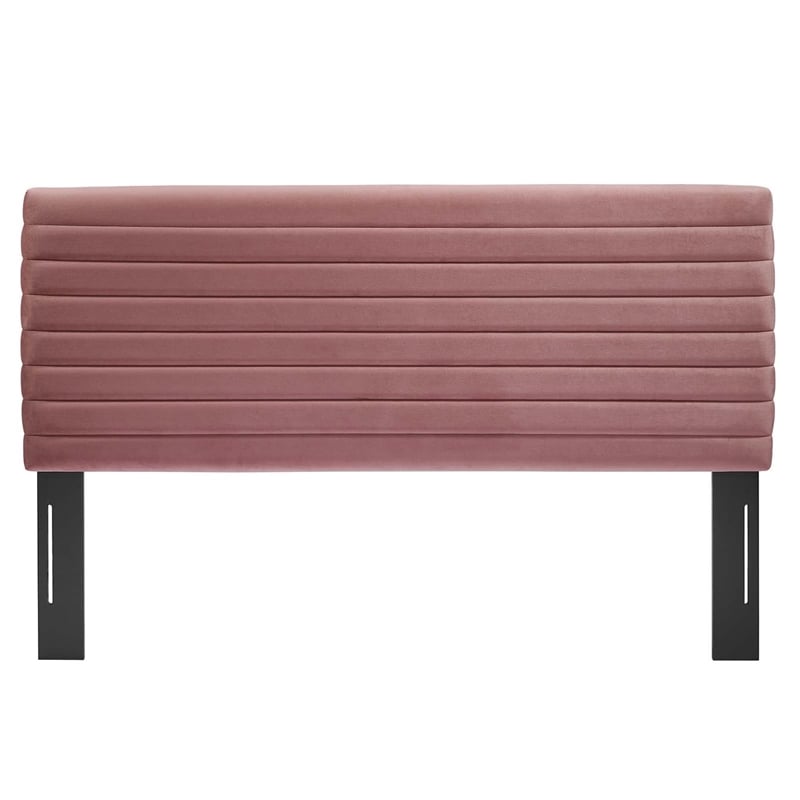 Pemberly Row Modern Performance Velvet Full/Queen Headboard in Dusty Rose