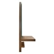 Pemberly Row Moonbeam Arched Wood Mirror with Four Hanging Pegs in Walnut