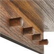Pemberly Row Moonbeam Arched Wood Mirror with Four Hanging Pegs in Walnut