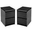 Pemberly Row 2 Drawer Night Stands in Black Woodgrain (Set of 2)