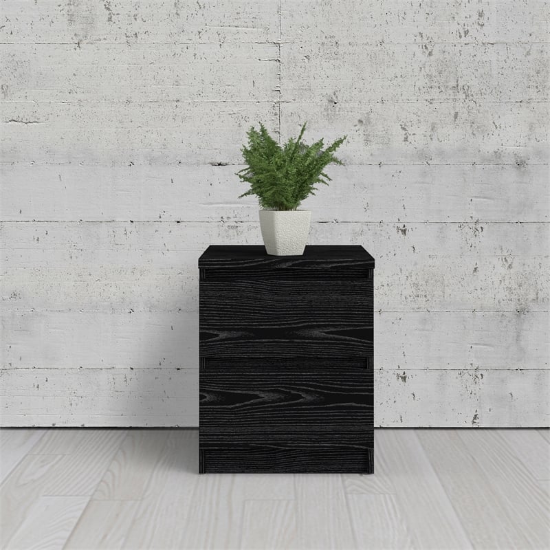 Pemberly Row 2 Drawer Night Stands in Black Woodgrain (Set of 2)