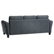Pemberly Row Transitional 2 Piece Sofa and Loveseat Set in Dark Gray