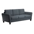 Pemberly Row Transitional 2 Piece Sofa and Loveseat Set in Dark Gray