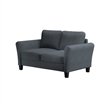 Pemberly Row Transitional 2 Piece Sofa and Loveseat Set in Dark Gray