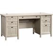 Pemberly Row 2 Piece Executive Desk and Lateral File Set in Chalked Chestnut