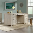 Pemberly Row 2 Piece Executive Desk and Lateral File Set in Chalked Chestnut