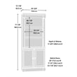 Pemberly Row Library Bookcase with Doors in Cherry (Set of 2)
