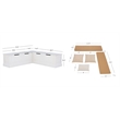 Pemberly Row White Wood Nook With Beige Polyester Fabric Cushions