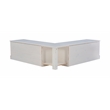 Pemberly Row White Wood Nook With Beige Polyester Fabric Cushions