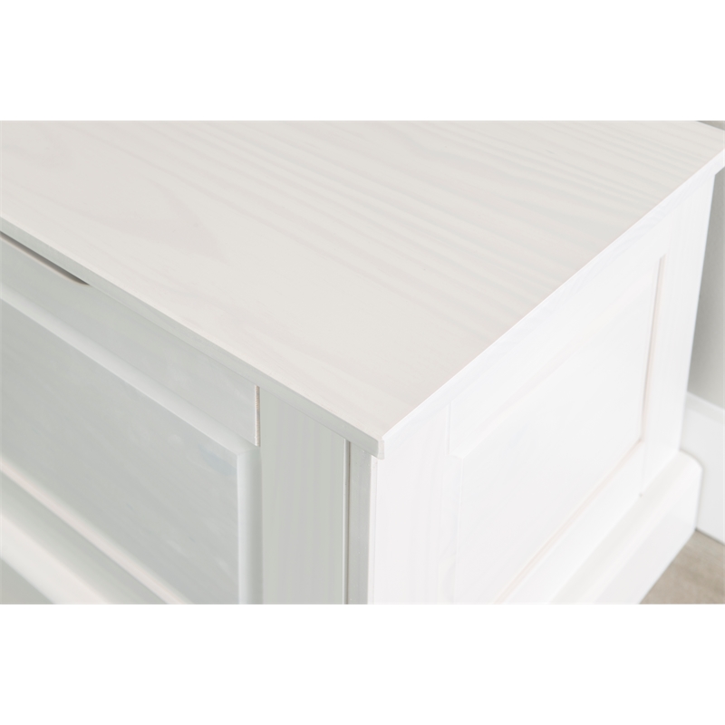 Pemberly Row White Wood Nook With Green Polyester Fabric Cushions