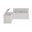 Pemberly Row White Wood Nook With Green Polyester Fabric Cushions